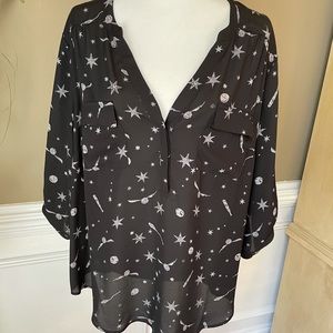 Torrid Harper Harry Potter Black Blouse Size 2